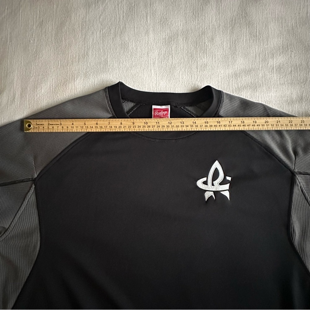 Rawlings Shirt Mens 2XL Black Long Sleeve Athletic Fleece Thermal Performance - Picture 9 of 12